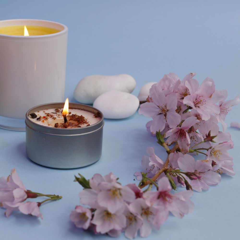 candles, cremes, oils, perfumes, soaps